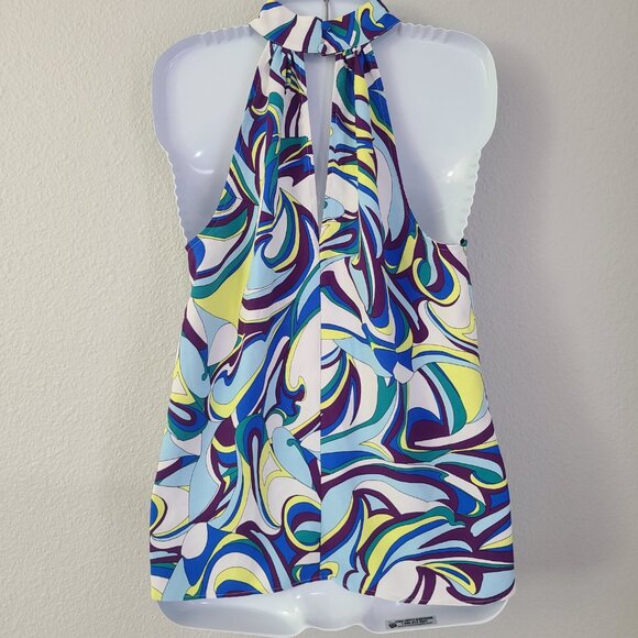 Express women's multi colored swirl print sleeveless halter top size small NWT - Picture 3 of 7